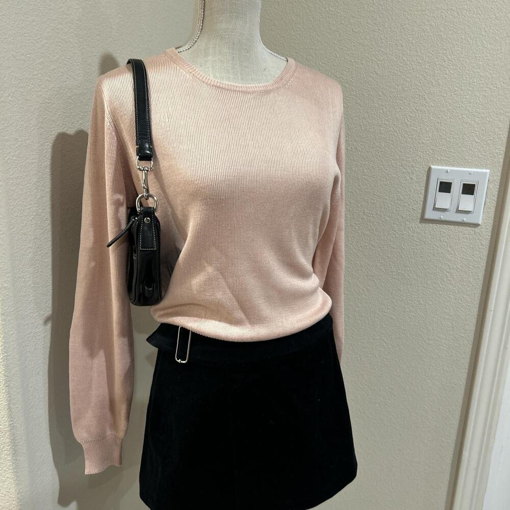17 north pale pink silk sweater